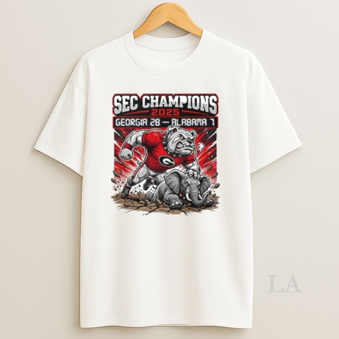 Original Sec Champions Georgia 28 Alabama 7 Mascot 2025 Shirt