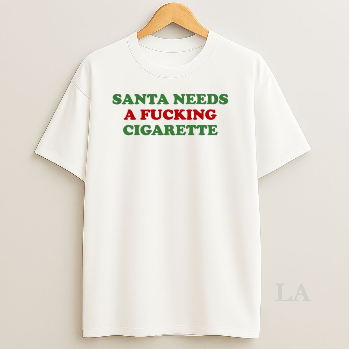 Original Santa Needs A Fcking Cigarette Circle Shirt