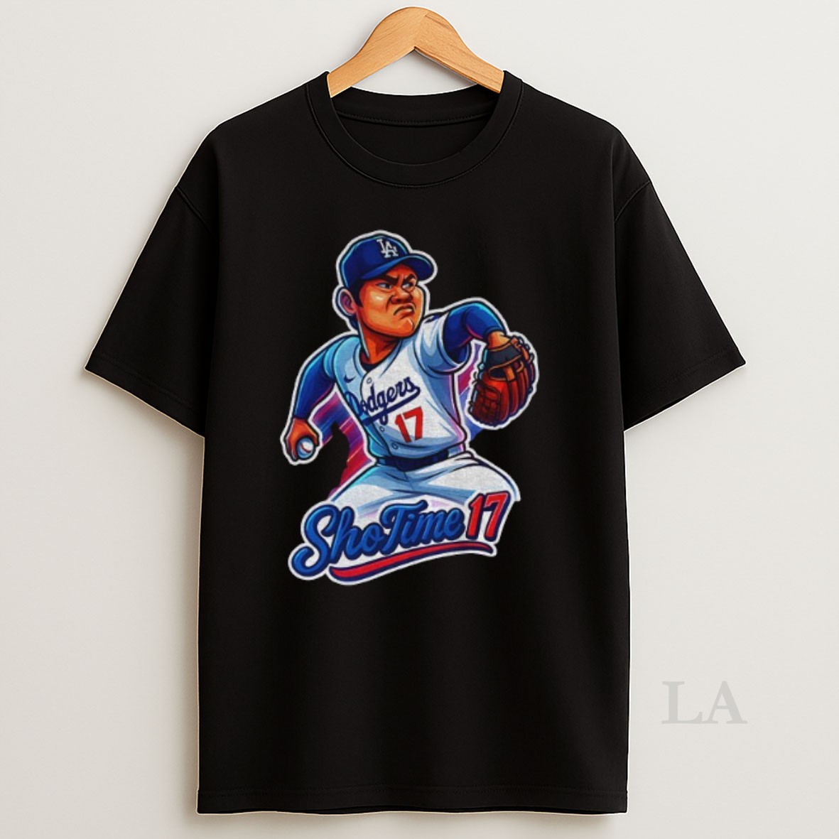 Original Shohei Ohtani La Dodgers Cartoon Caricature Los Angeles Dodgers Mlb Baseball Shirt
