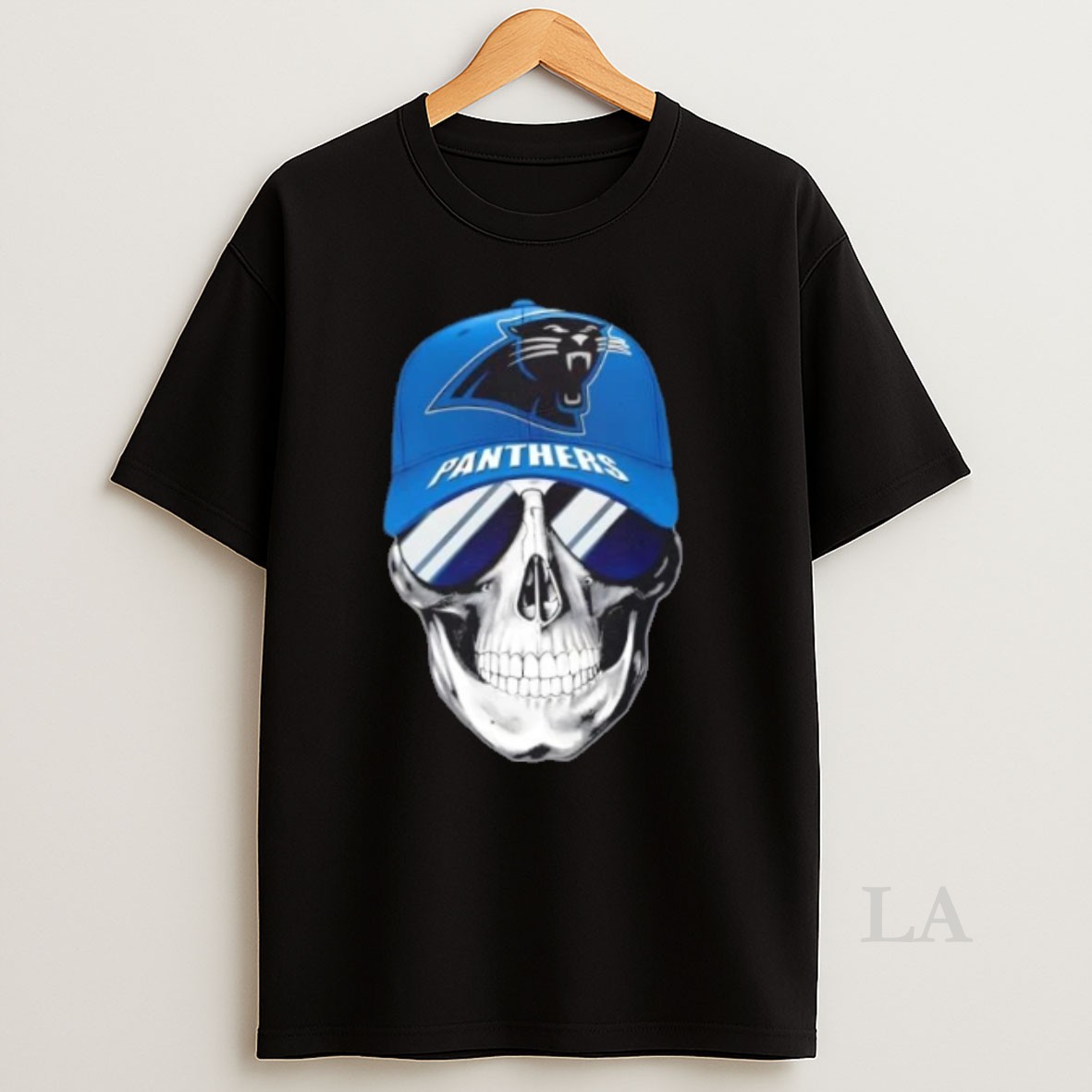 Original Skull Wearing A Cap And Smile Carolina Panthers Fans Shirt
