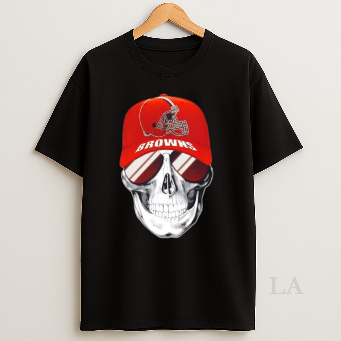Original Skull Wearing A Cap And Smile Cleveland Browns Fans Shirt