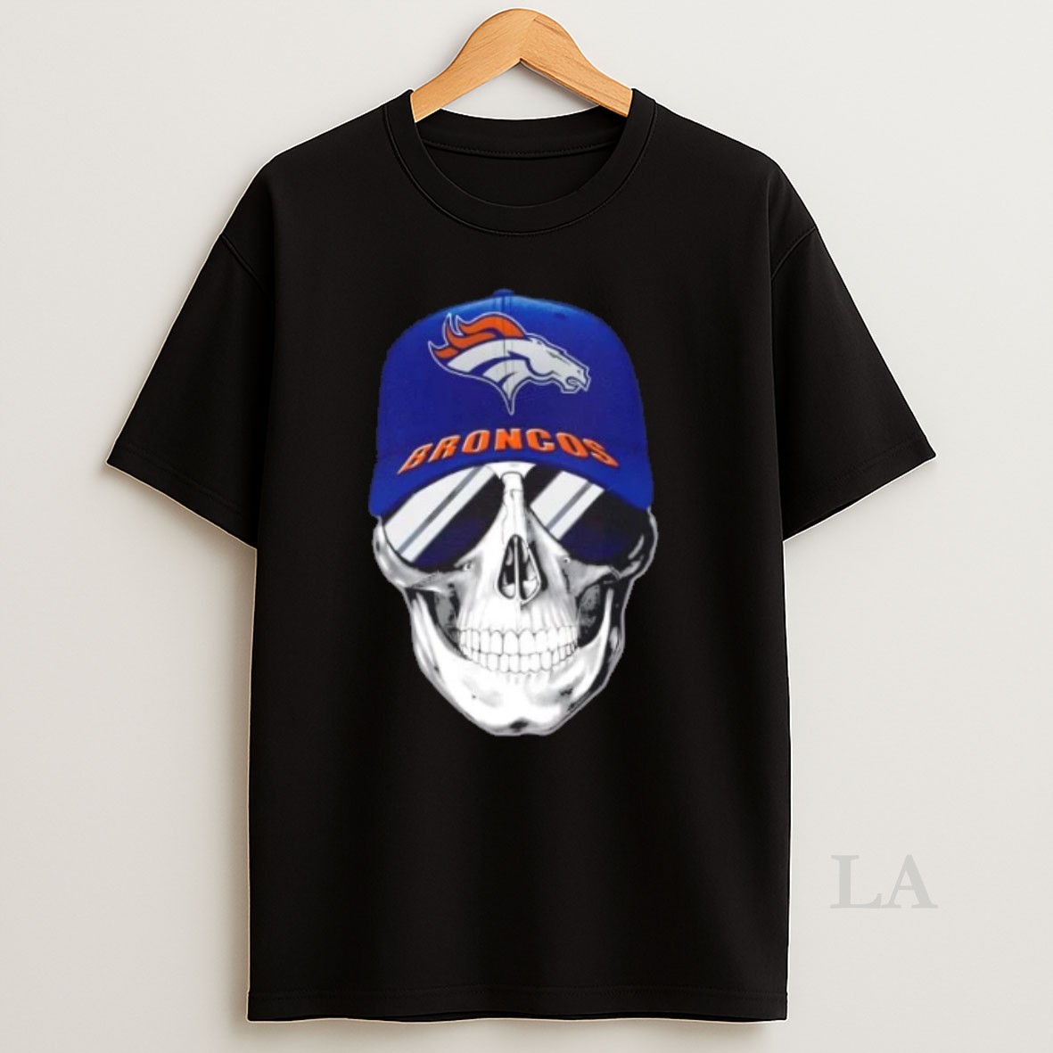 Original Skull Wearing A Cap And Smile Denver Broncos Fans Shirt