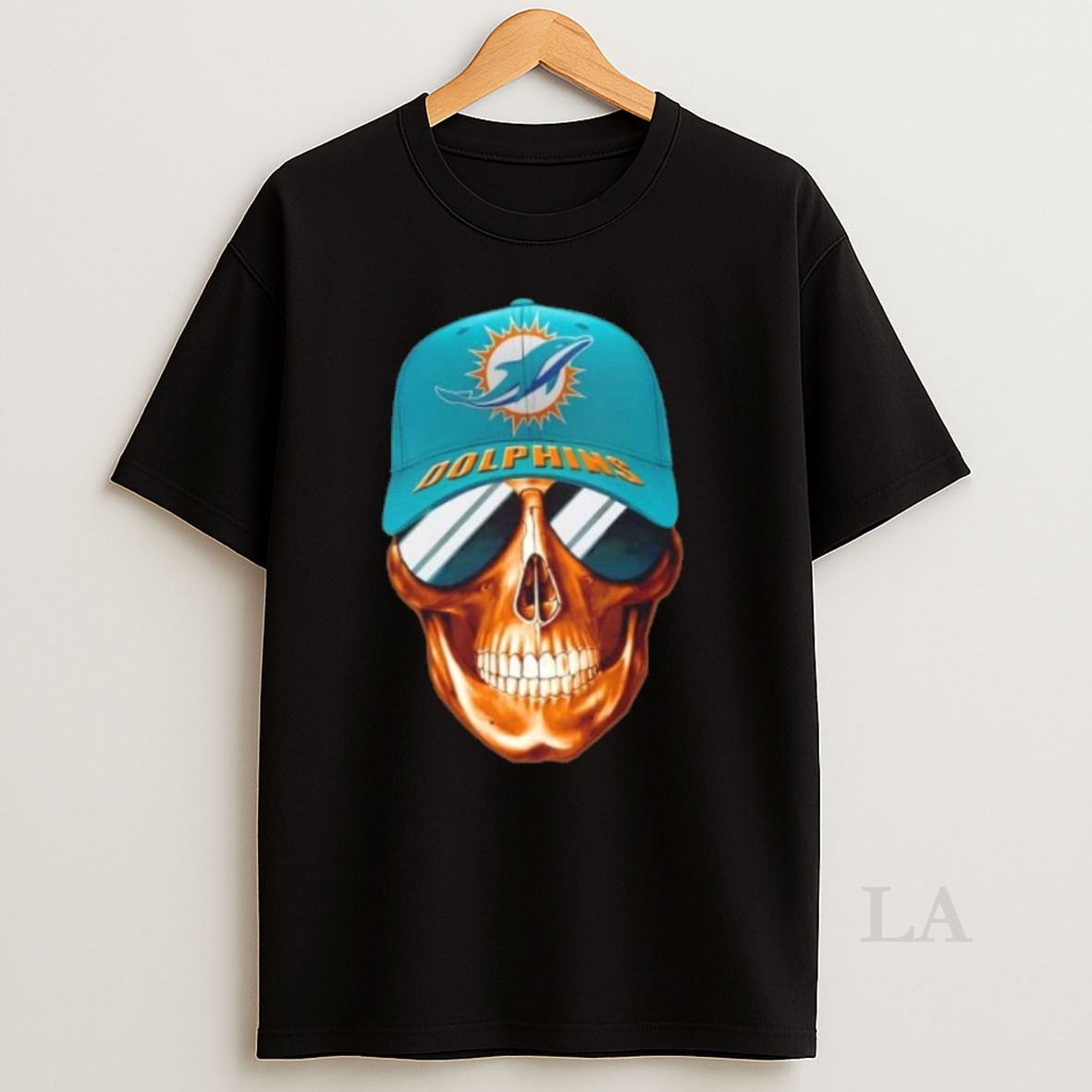 Original Skull Wearing A Cap And Smile Miami Dolphins Fans Shirt