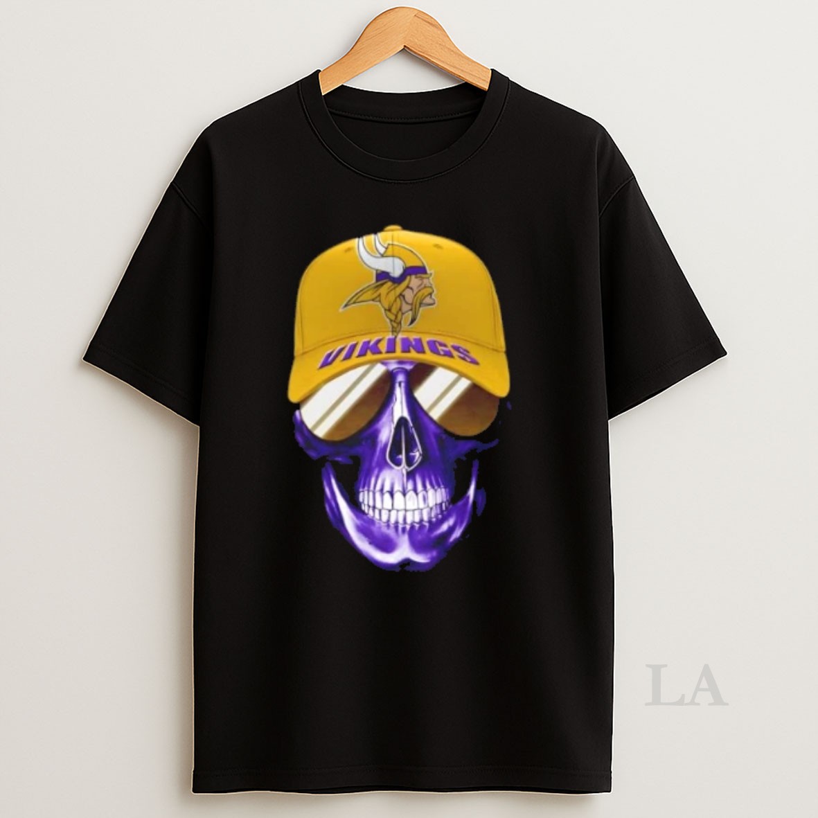 Original Skull Wearing A Cap And Smile Minnesota Vikings Fans Shirt