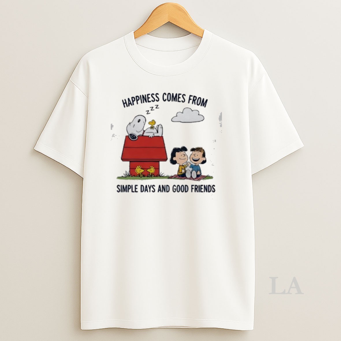 Original Snoopy Happiness Comes From Simple Days And Good Friends Shirt