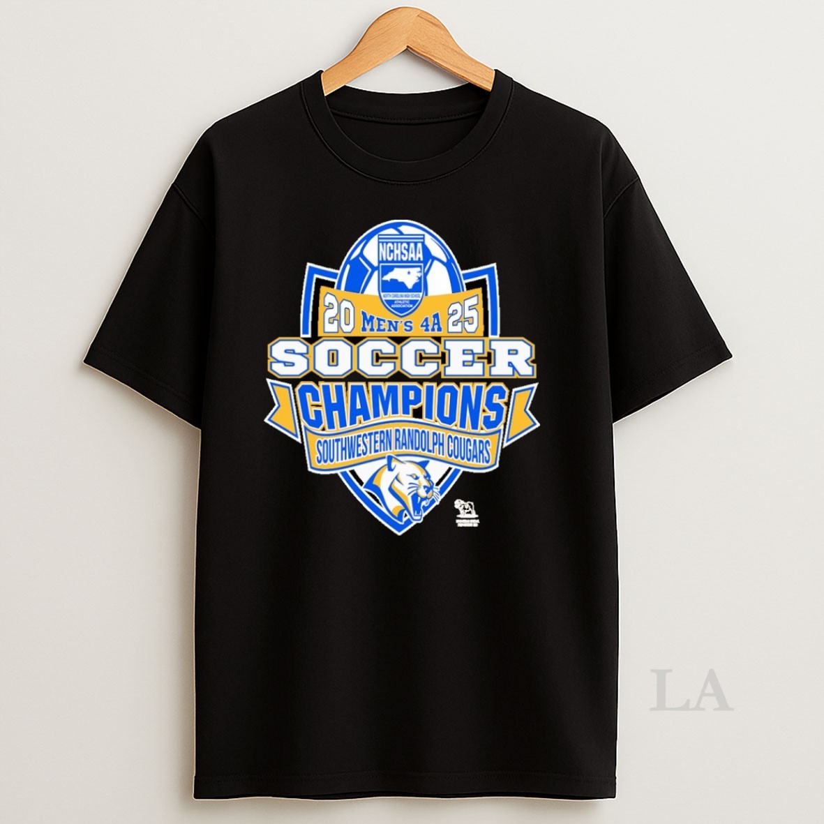 Original Southwest Randolph Cougars Nchsaa Soccer Division Mens 4a Champions Shirt