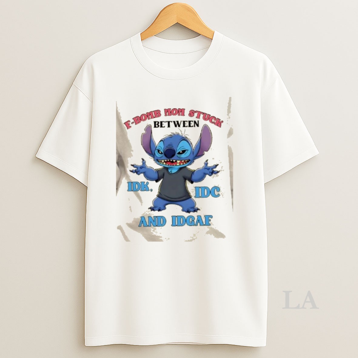 Original Stitch F Bomb Mom Stuck Between Idk Idc And Idgaf Shirt