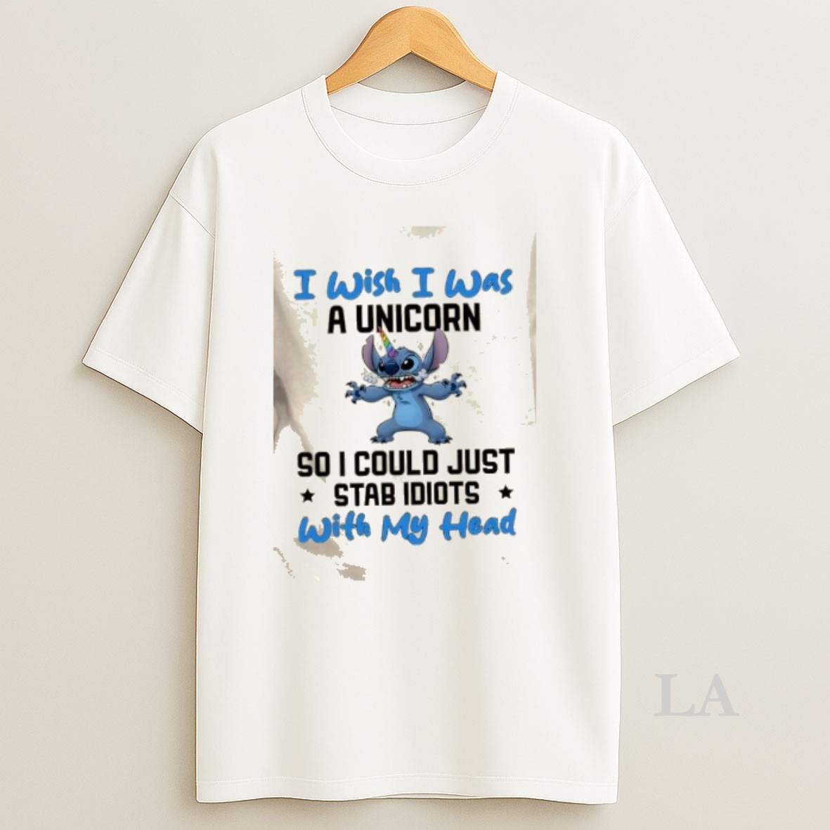 Original Stitch I Wish I Was A Unicorn So I Could Just Stab Idiots With My Head Shirt