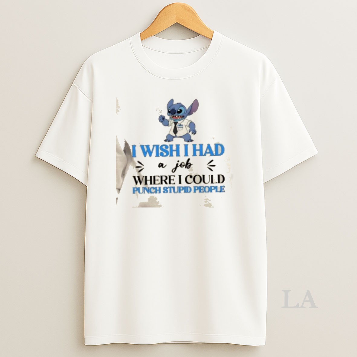 Original Stitch Customer Service I Wish I Had A Job Where I Could Punch Stupid People Shirt