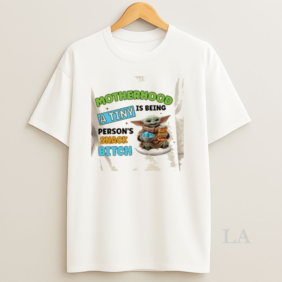 Original Stitch Motherhood A Tiny Human Is Being A Snack Bitch Shirt