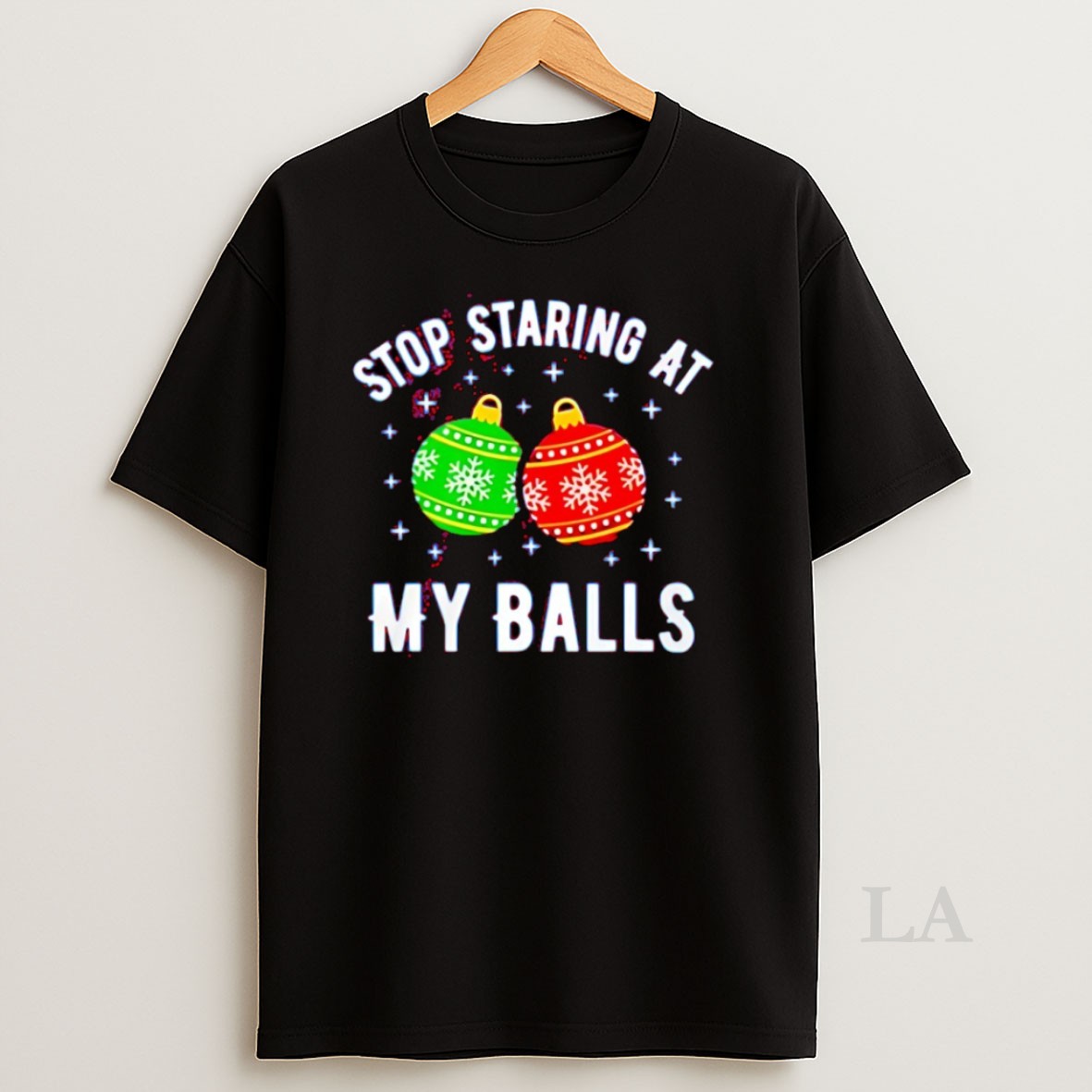Original Stop Staring At My Balls Christmas Shirt