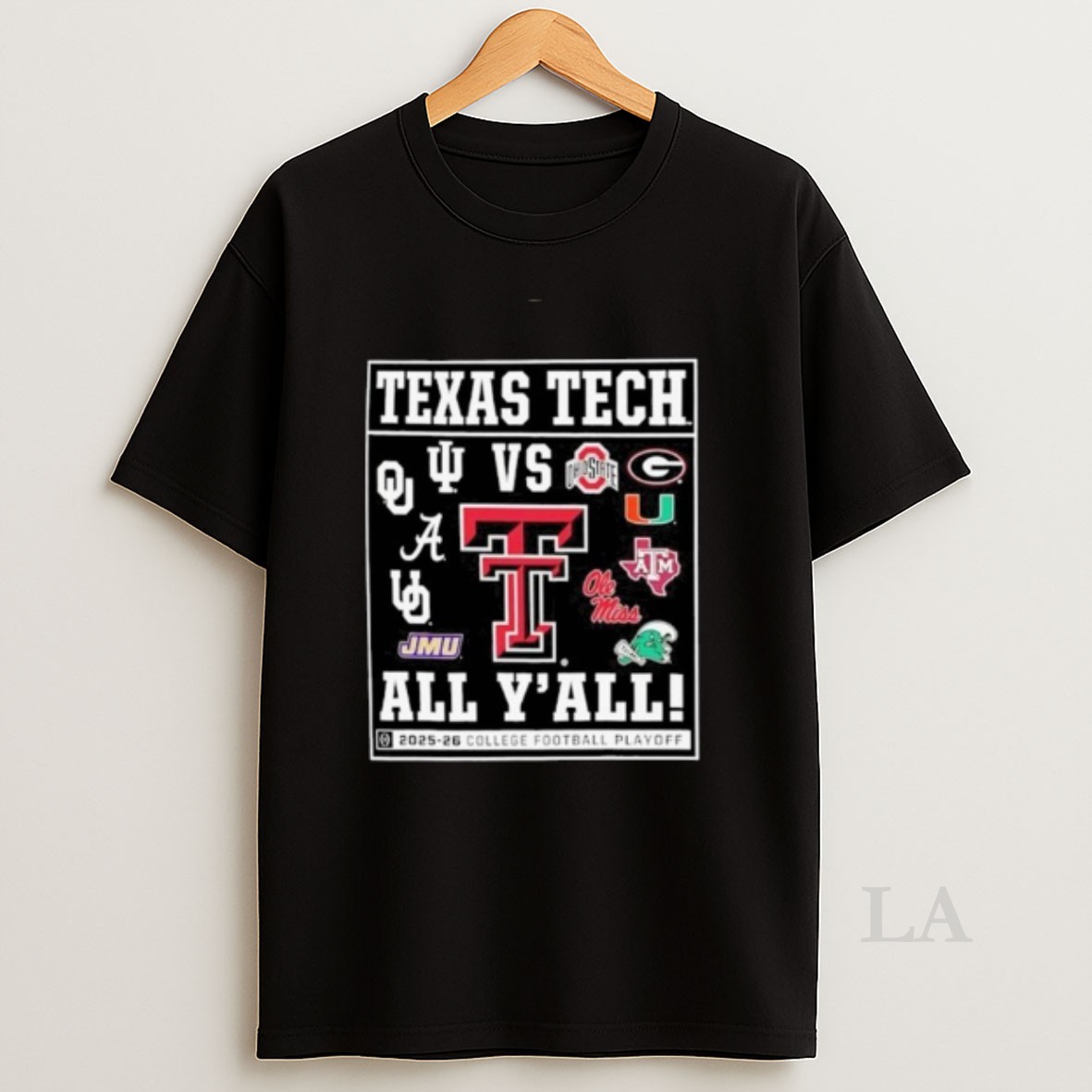 Original Texas Tech Red Raiders Vs All Yall 2025 2026 Cfp Framed 12 Team Shirt
