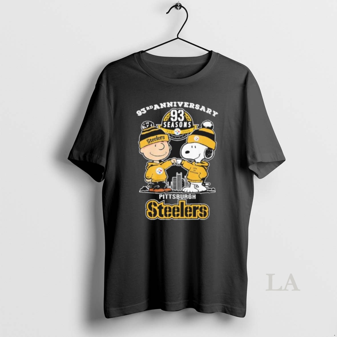 Original The Peanuts Fist Bump X Pittsburgh Steelers 93rd Anniversary Shirt
