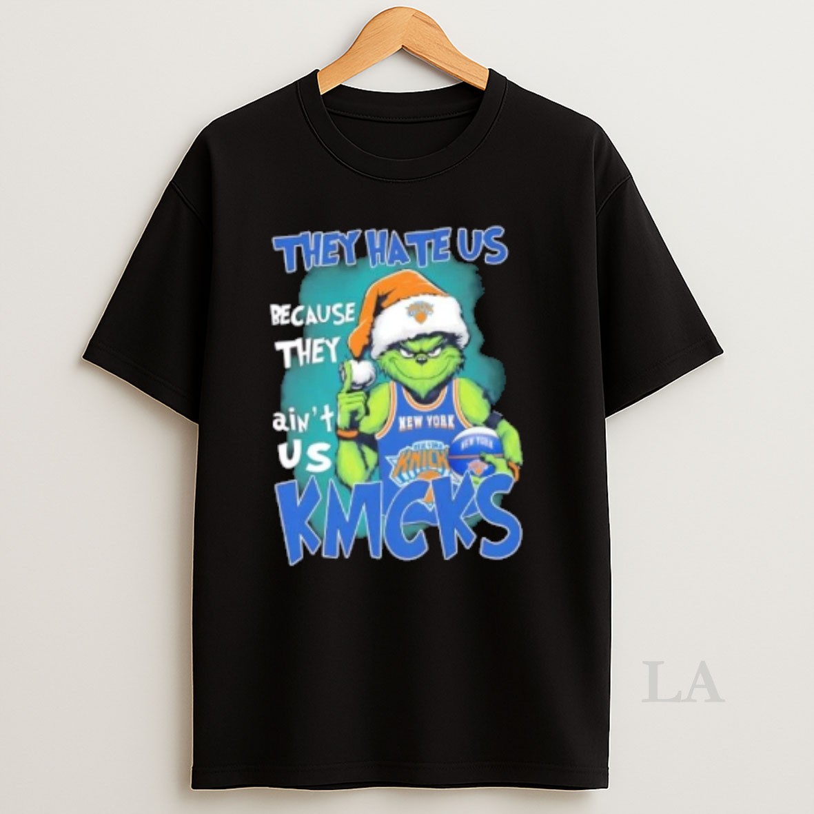 Original They Hate Us Because They Aint Us New York Knicks Grinch Christmas Shirt