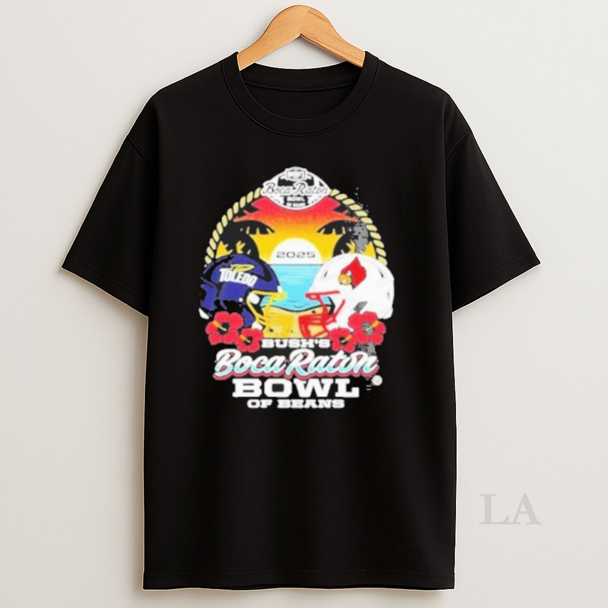 Original Toledo Rocket Vs Louisville Cardinals Bushs Boca Raton Bowl Of Beans 2025 Helmet Shirt