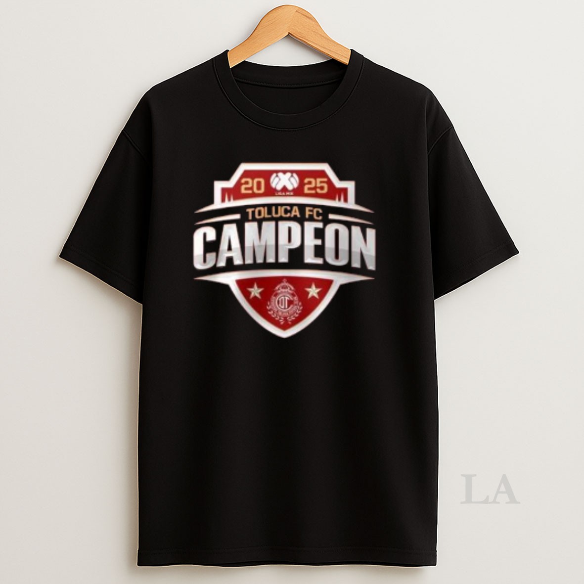Original Toluca Fc Campeones Liga Mx Champions 2025 Back To Back Trophy Circle Black Shirt