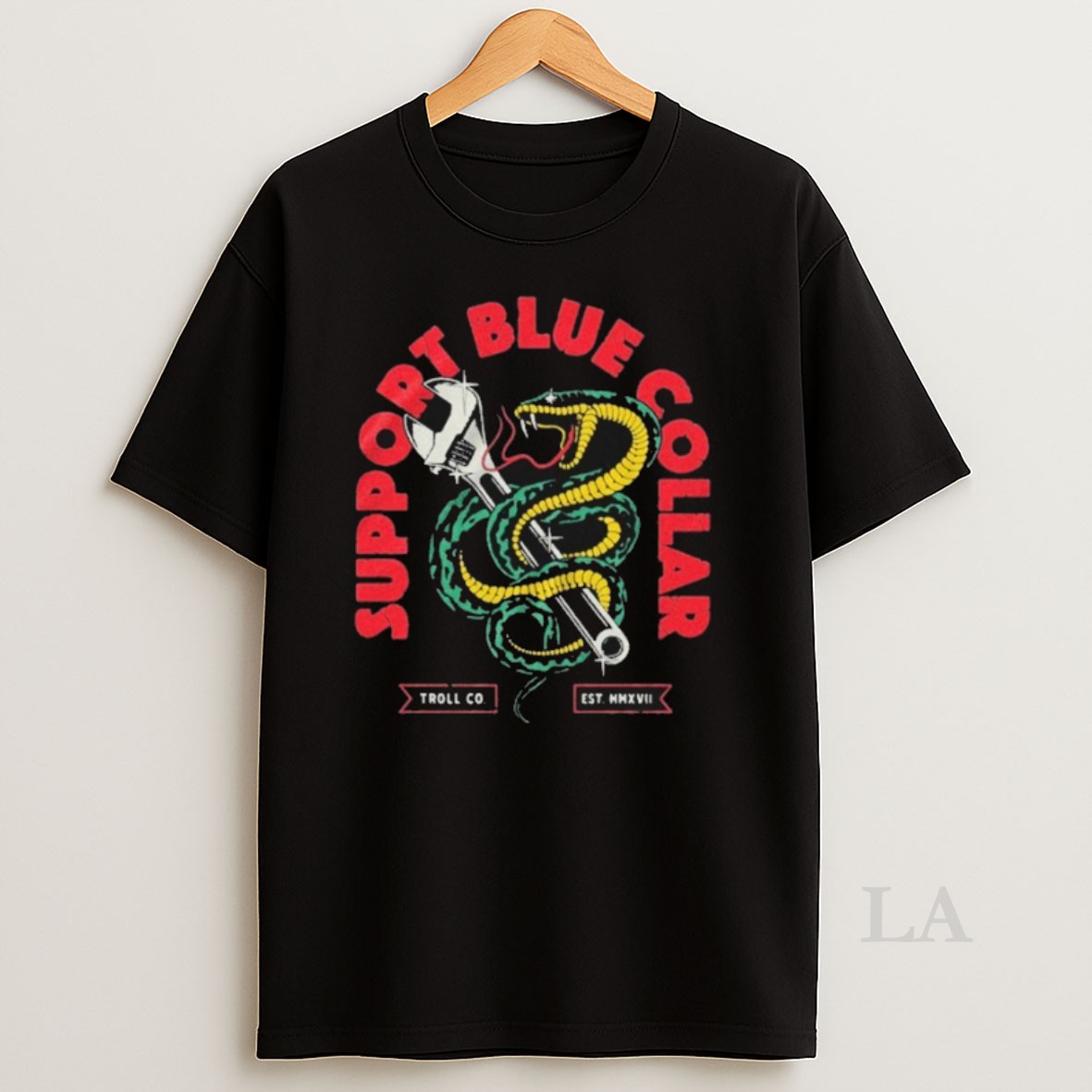 Original Troll Co Support Blue Collar Serpent Shirt