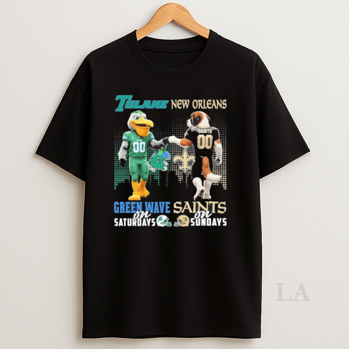 Original Tulane Green Wave And New Orleans Saints Mascot On Saturdays And On Sundays Shirt