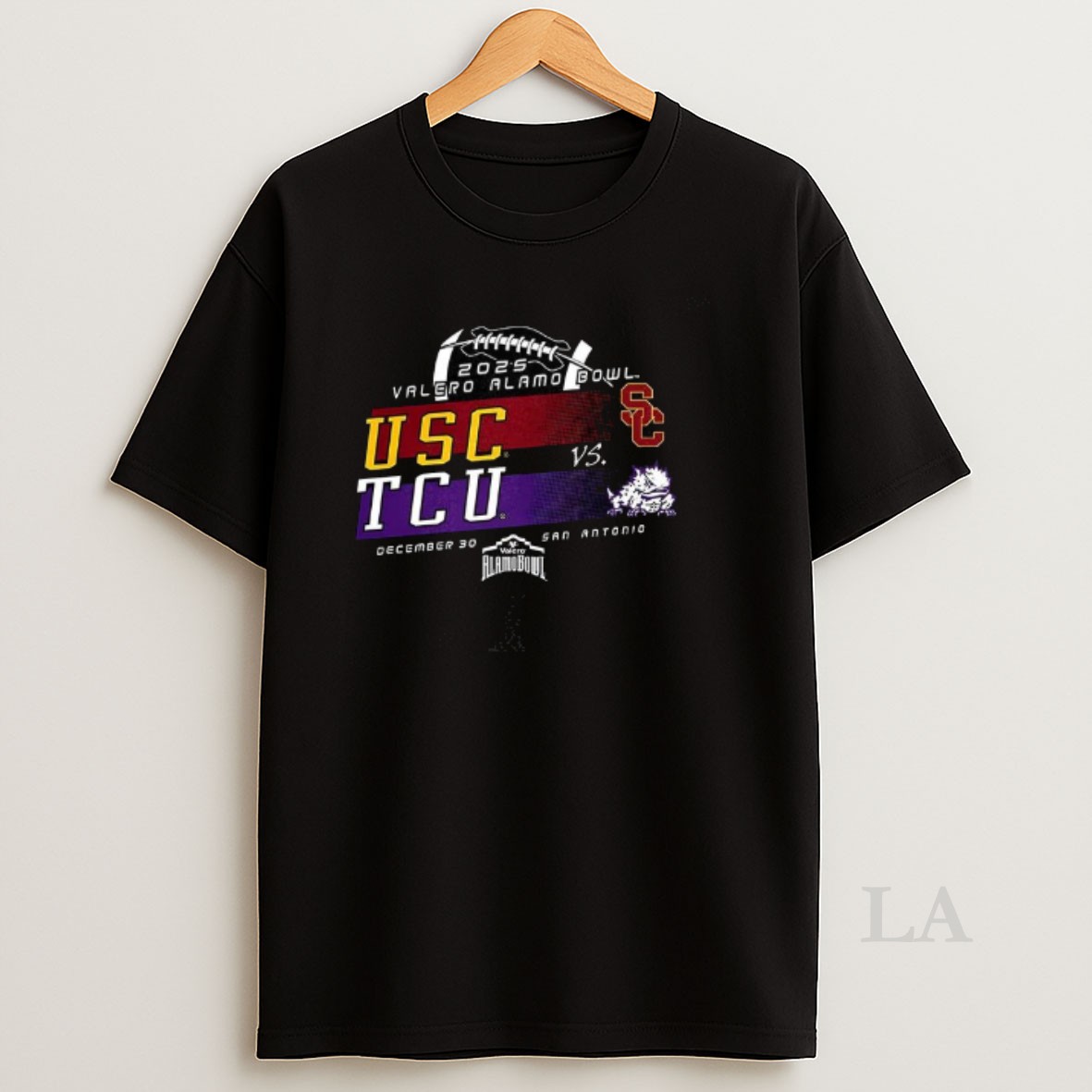 Original Usc Vs Horned Frogs Football 2025 Valero Alamo Bowl Bound Shirt