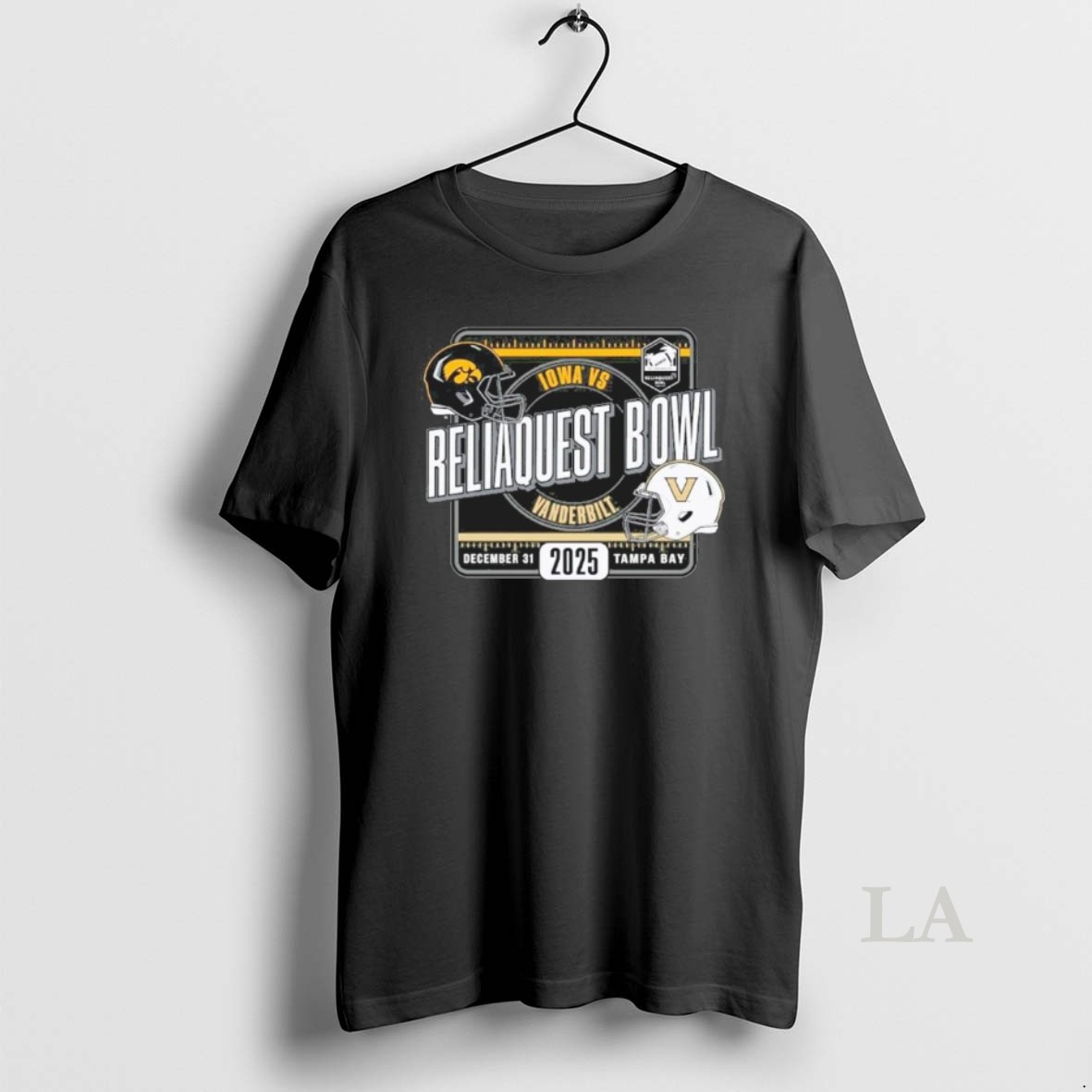 Original University Of Iowa Hawkeyes Vs Vanderbilt Football 2025 Reliaquest Bowl Matchup Shirt