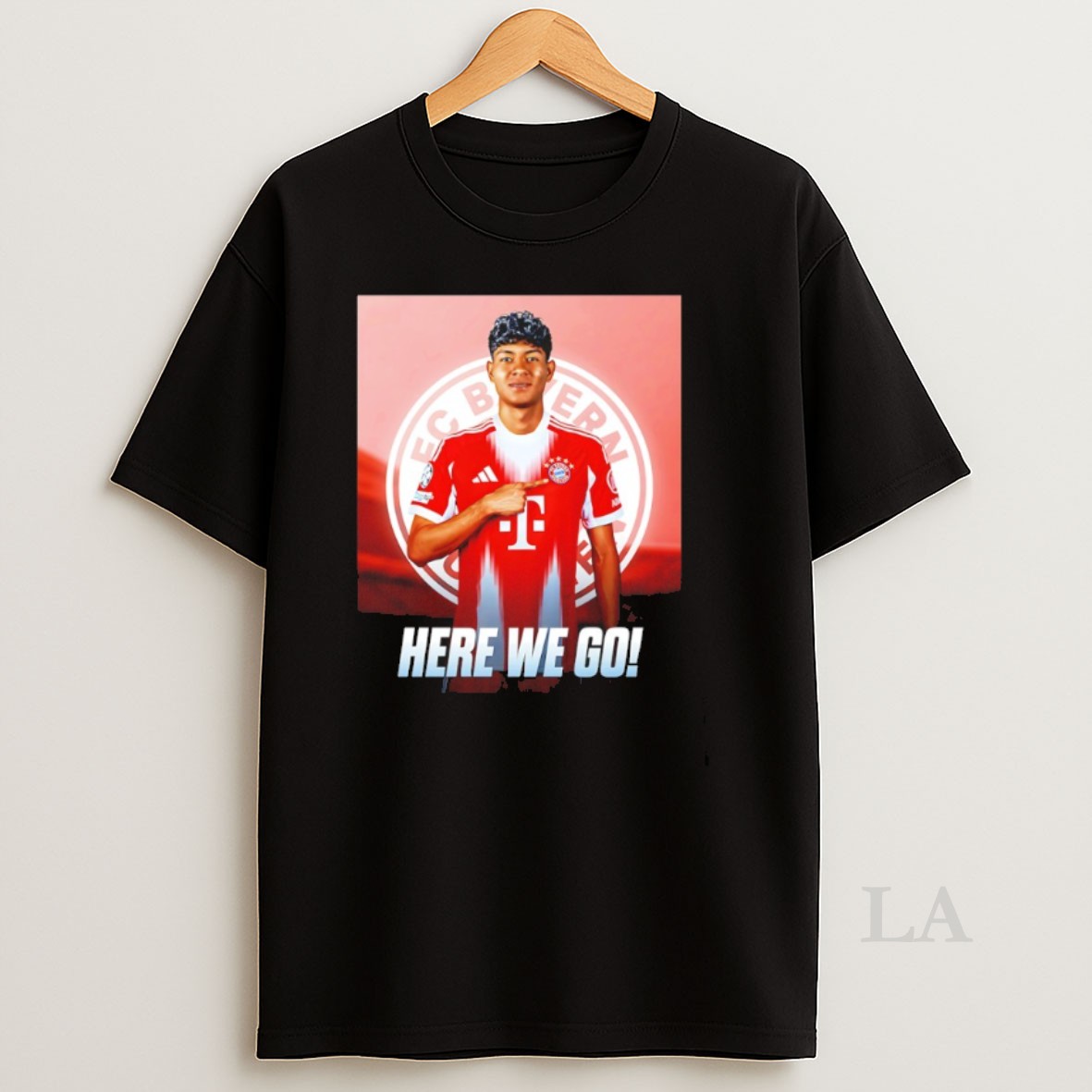 Original Virgilio Olaya To Bayern Munich Here We Go Shirt