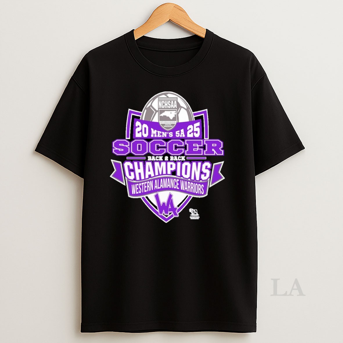 Original Western Alamance Warriors Nchsaa Soccer Division Mens 5a Champions Shirt