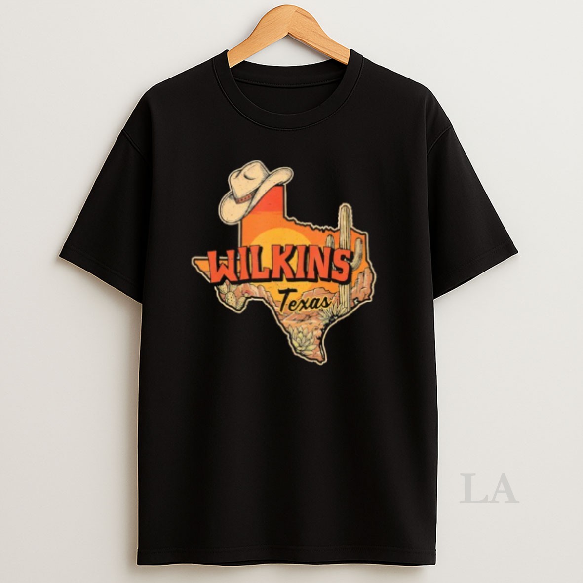 Original Wilkins Texas Vintage Cowboy Hat Desert Cactus Sunset Shirt