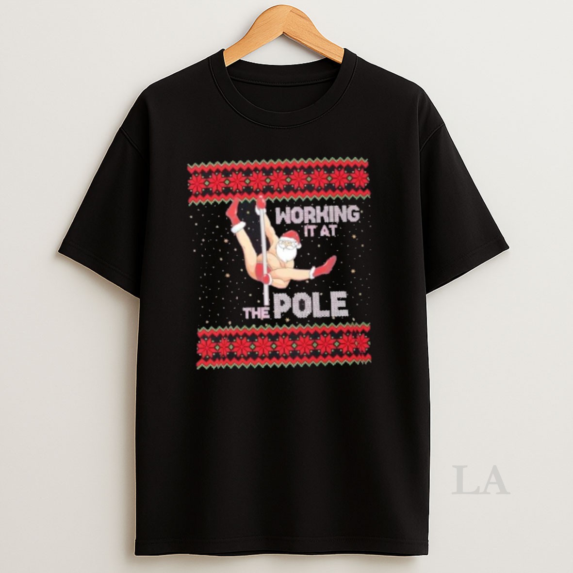 Original Working The Pole Funny Adult Christmas Shirt