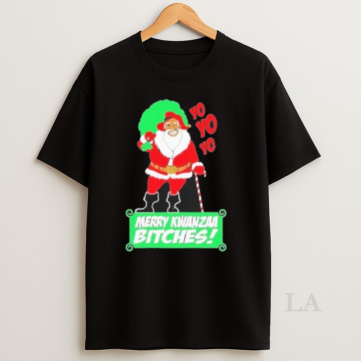 Original Yo Yo Yo Santa Claus Merry Kwanzaa Bitches Shirt
