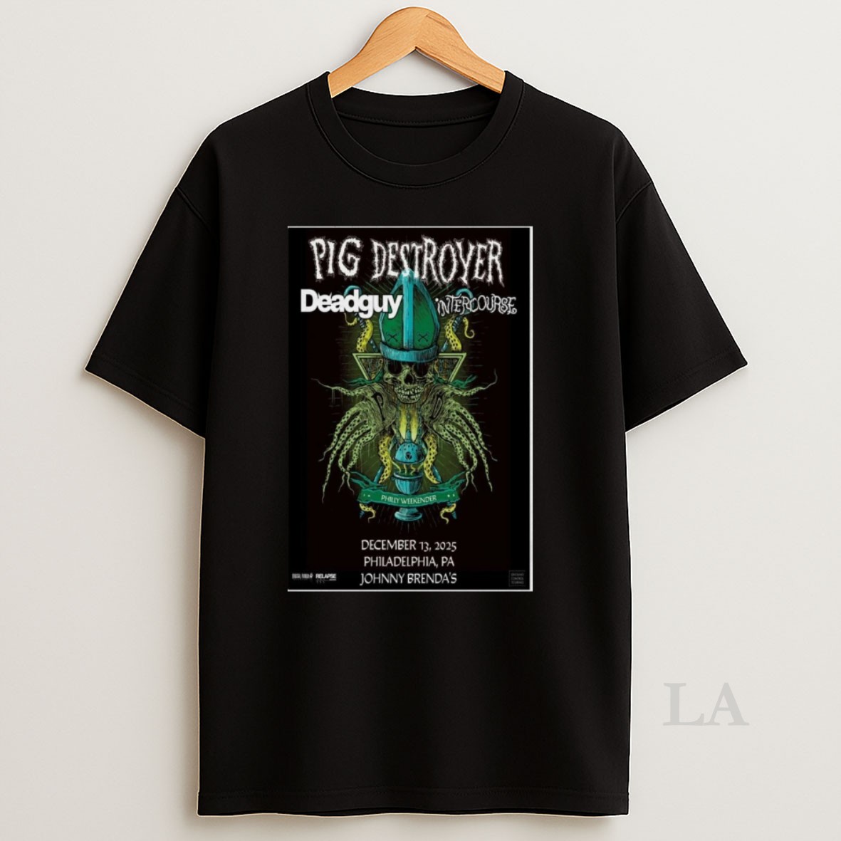 Original Music Pig Destroyer Live On December 13 2025 At Philadelphia Pa Johnny Brendas Shirt