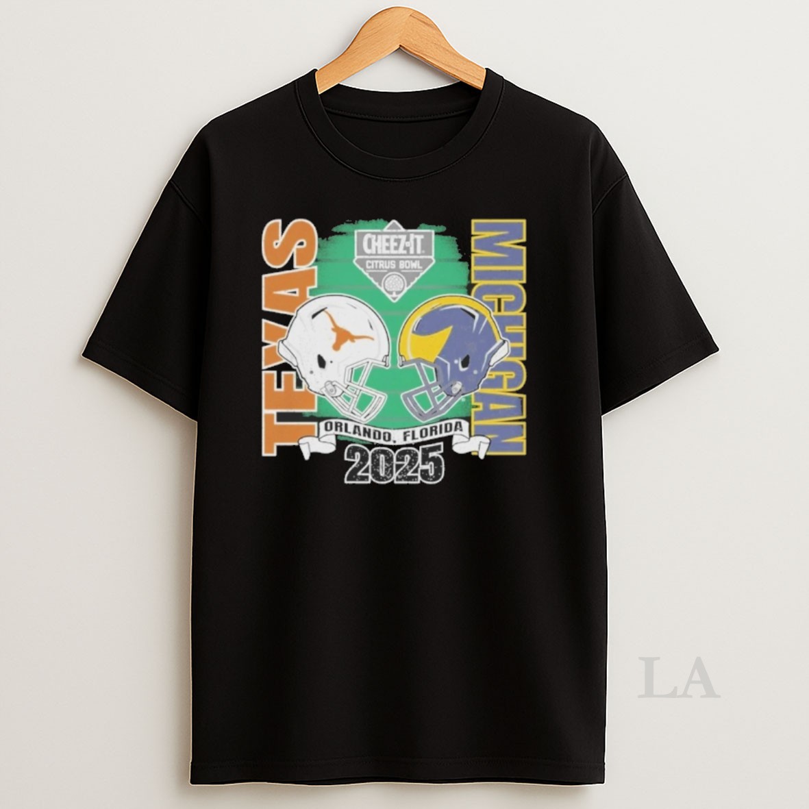 Original Texas Longhorns Vs Michigan Wolverines On 2025 At Cheez It Citrus Bowl Orlando Florida Helmets Shirt