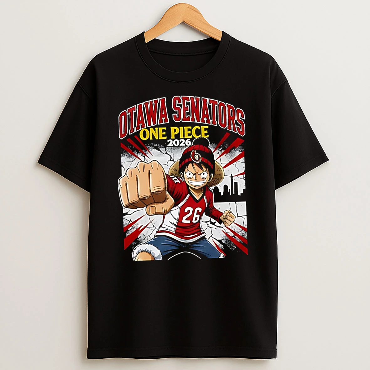 Ottawa Senators One Piece 2026 Luffy Shirts