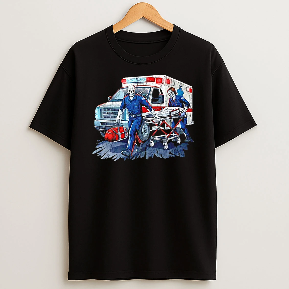 Paramedic Emergency Doctor Skeleton Graphic Shirts
