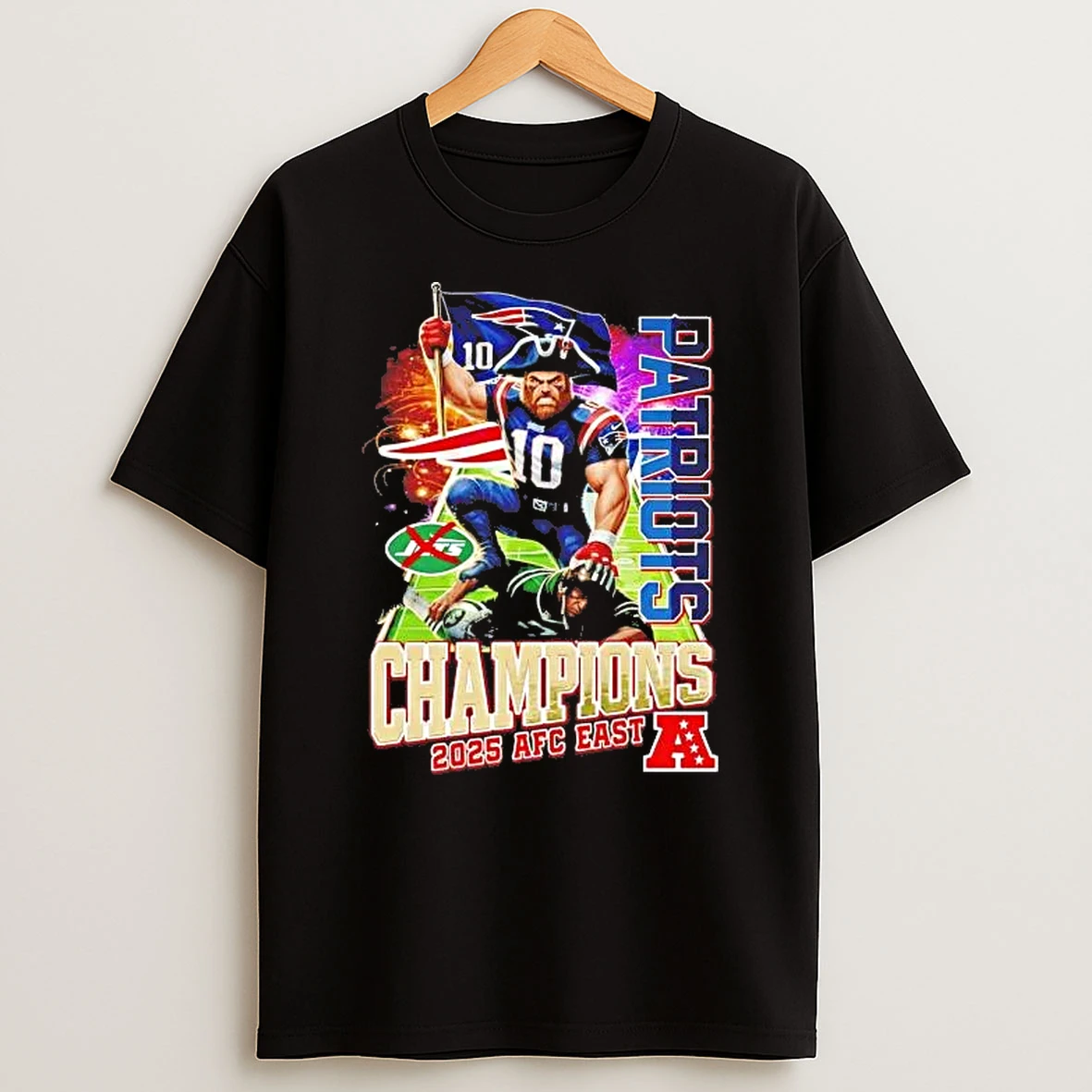 Patriots 2025 Afc East Champions Mascot Flag Shirts