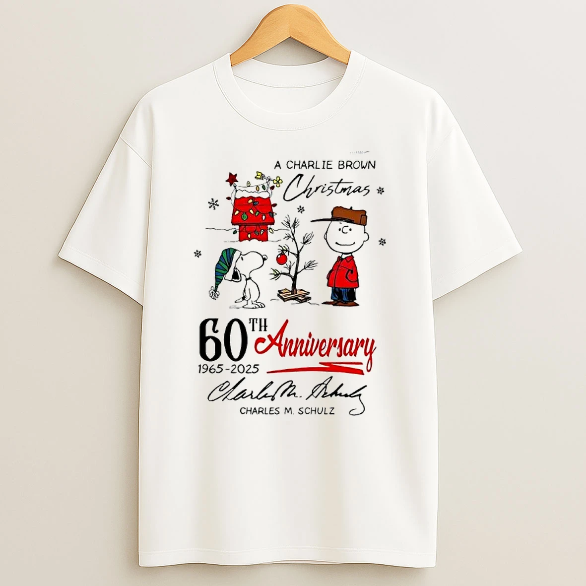 Peanuts 60th Anniversary A Charlie Brown Christmas Graphic Shirts