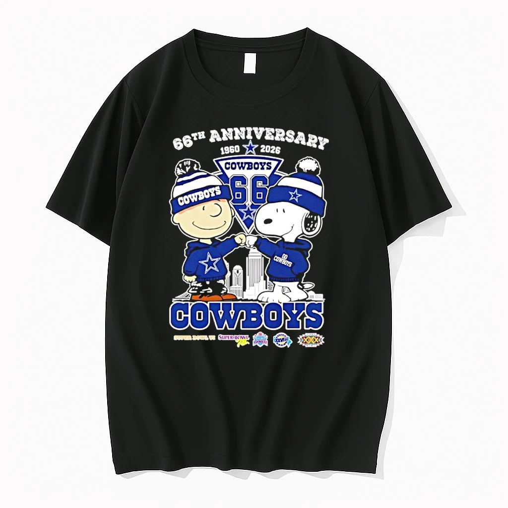 Peanuts X Dallas Cowboys 1960 2026 66th Anniversary 5x Super Bowl Shirts