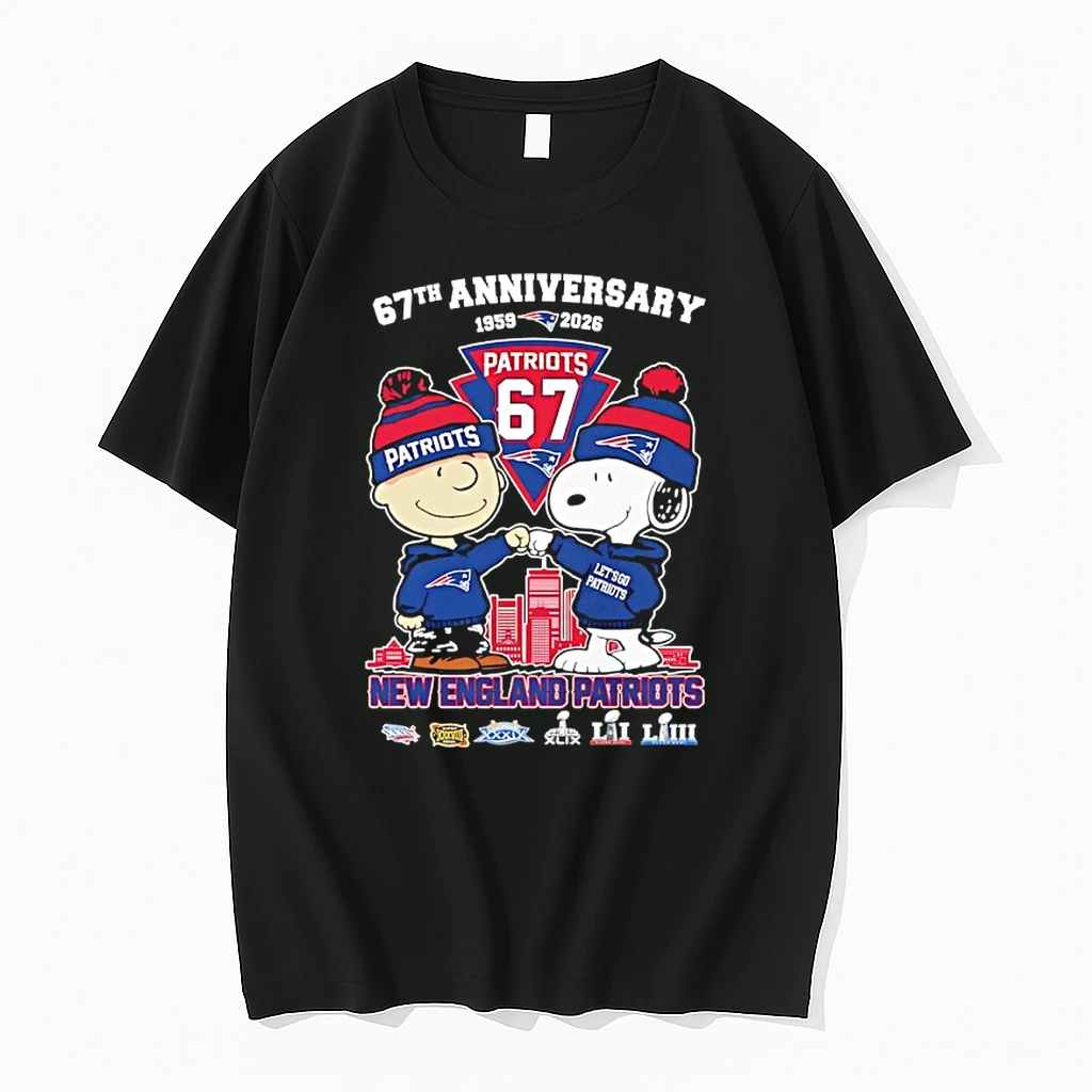 Peanuts X New England Patriots 1959 2026 67th Anniversary 6x Super Bowl Shirts