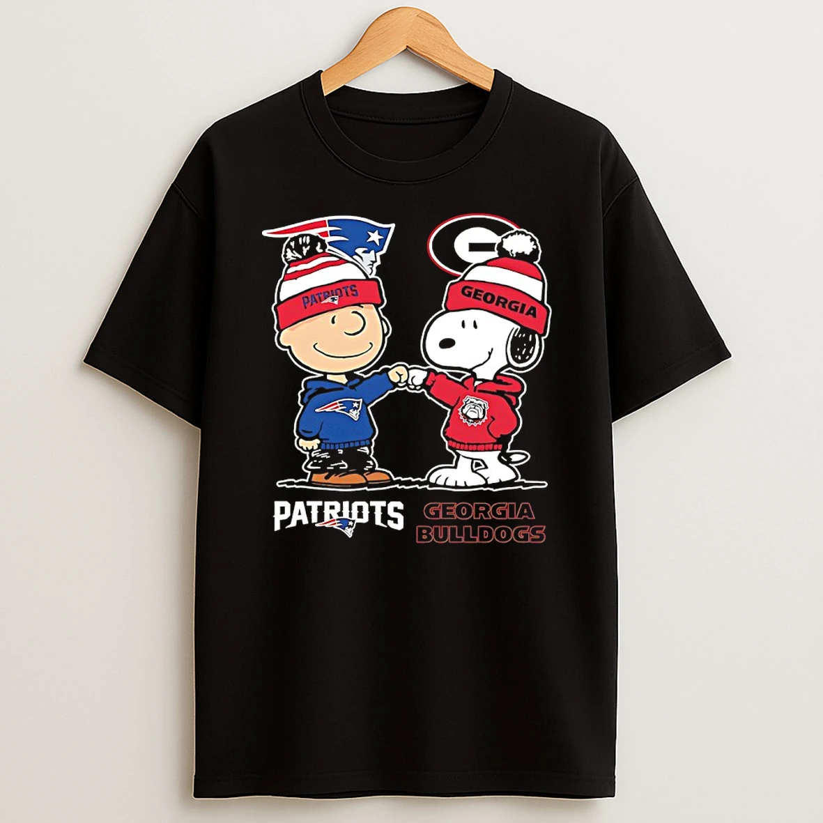 Peanuts X New England Patriots And Georgia Bulldogs Shirts