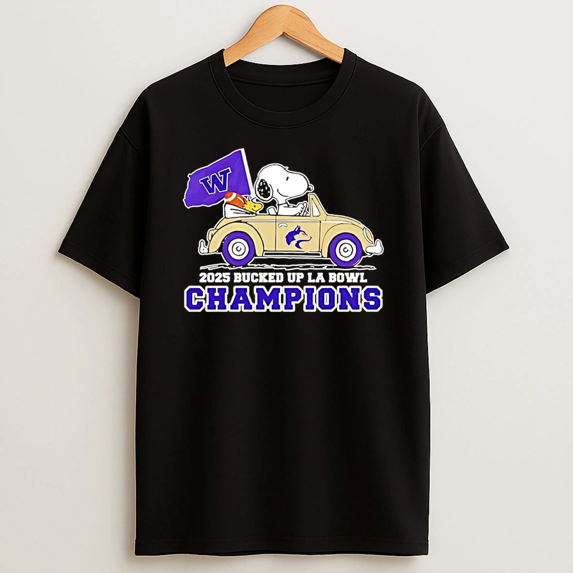 Peanuts X Washington Huskies 2025 Bucked Up La Bowl Shirts