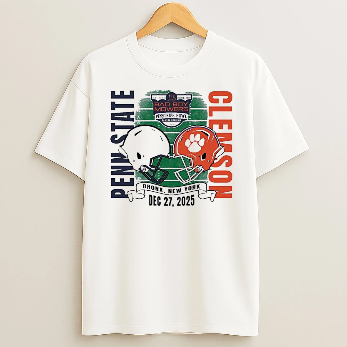 Penn State Dueling Helmet Vs Clemson Tigers 2025 Pinstripe Bowl Shirts