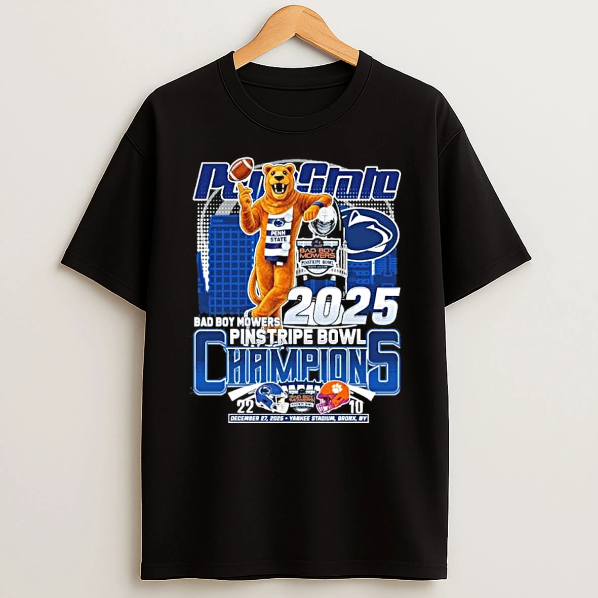 Penn State Mascot Bad Boy Mowers Pinstripe Bowl Champions 2025 Shirts