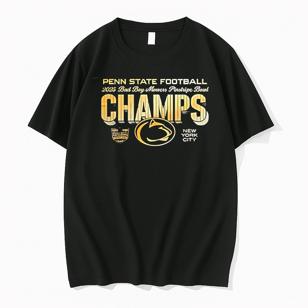 Penn State Nittany Lions 2025 Pinstripe Bowl Champions Gold Shirts