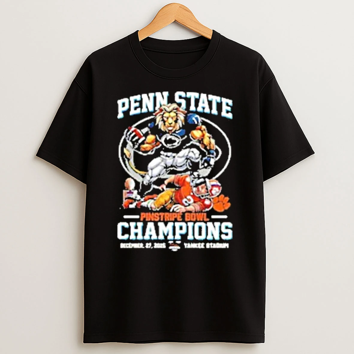 Penn State Nittany Lions Beat Clemson Tigers Ncaa Pinstripe Bowl 2025 Yankee Stadium Shirts