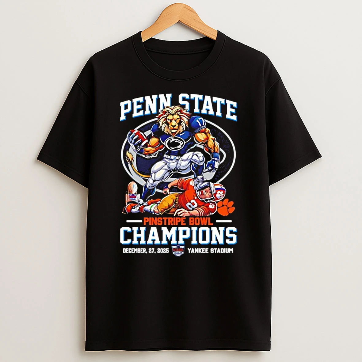 Penn State Nittany Lions Pinstripe Bowl Champions 2025 Mascot Shirts