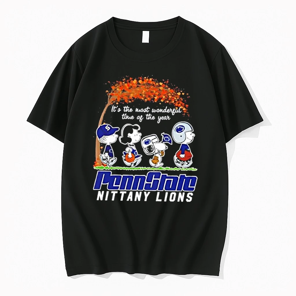 Penn State Nittany Lions X Peanuts Snoopy And Friends Autumn Its The Most Wonderful Time Of The Year Shirts