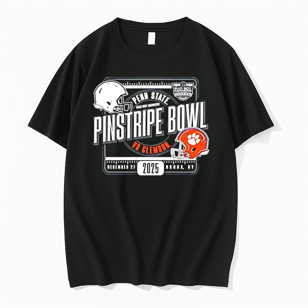 Penn State Vs Clemson 2025 Bad Boy Mowers Pinstripe Bowl Helmets Shirts