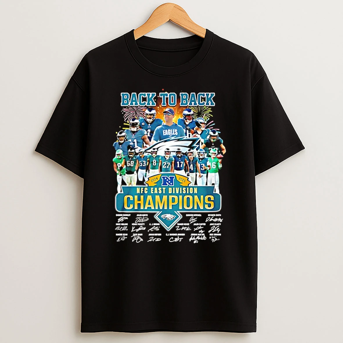 Philadelphia Eagles 2024 2025 Back To Back Nfc East Division Champions All Team Shirts
