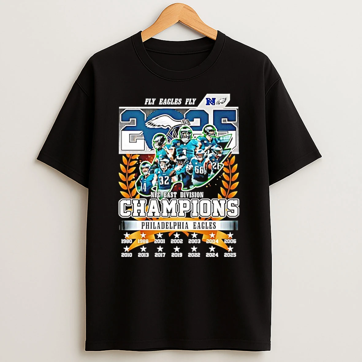 Philadelphia Eagles 2025 Nfc East Champions Fly Eagles Fly Shirts