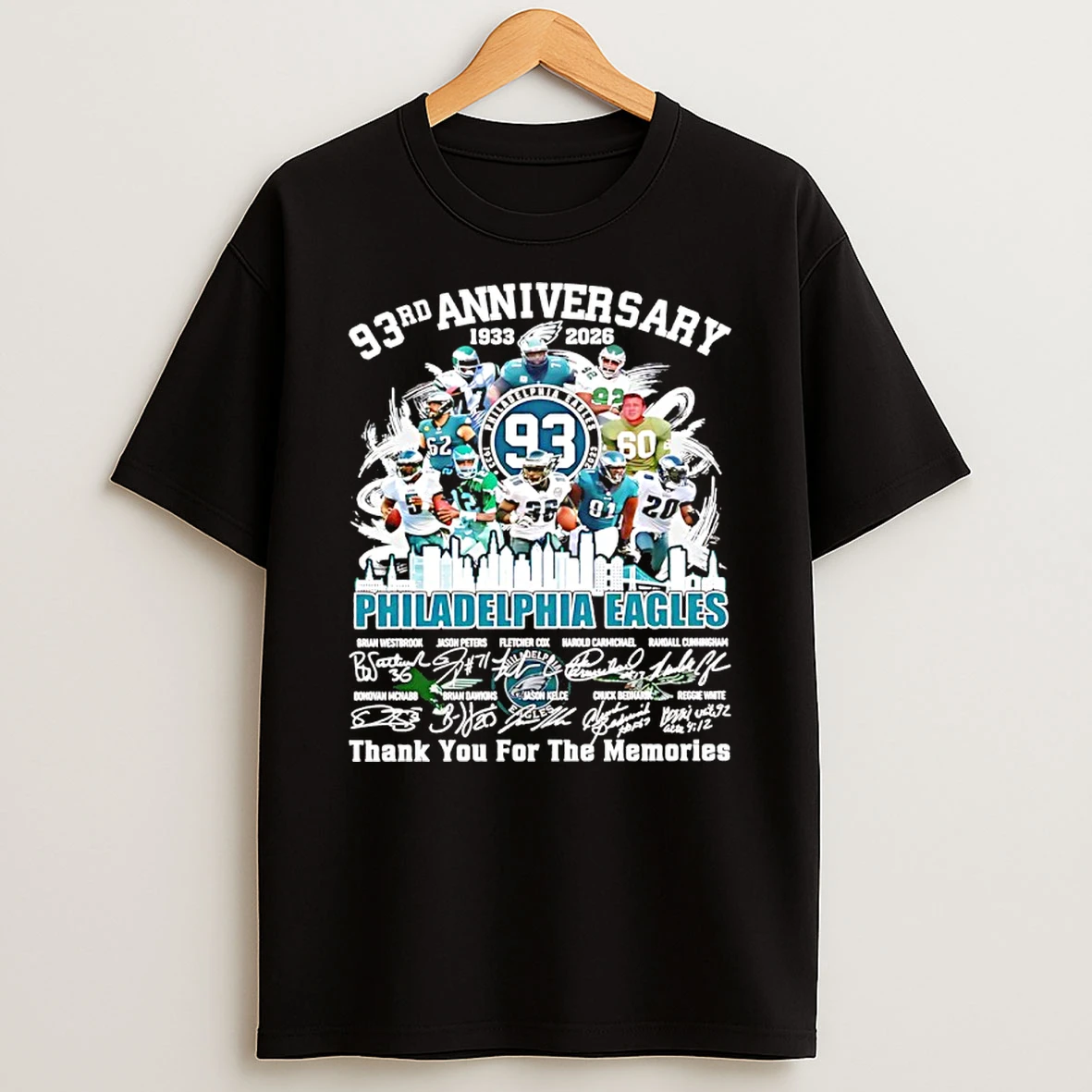 Philadelphia Eagles 93rd Anniversary 1933 2026 Thank You For The Memories Signatures Shirts