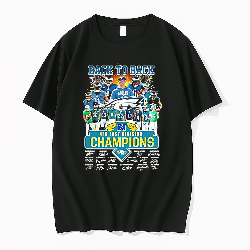 Philadelphia Eagles Back To Back 2024 2025 Nfc East Di Champions Signatures Shirts